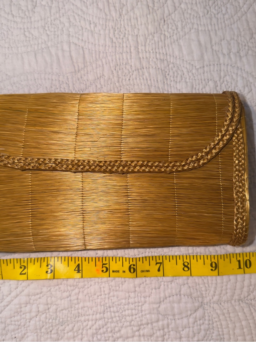 Gold Straw Clutch Bag - Elegant Woven Evening Bag